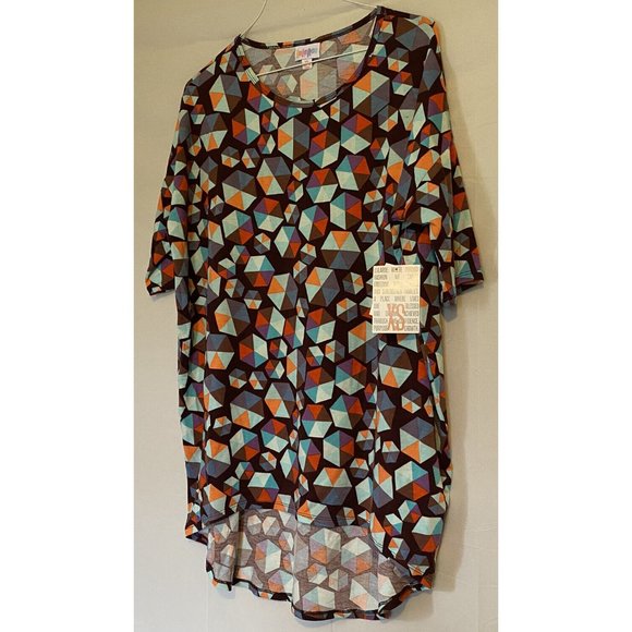 LuLaRoe Irma Simply Comfortable T Shirt Womens Sz XS Geometric Multi Color NWT - Picture 6 of 10